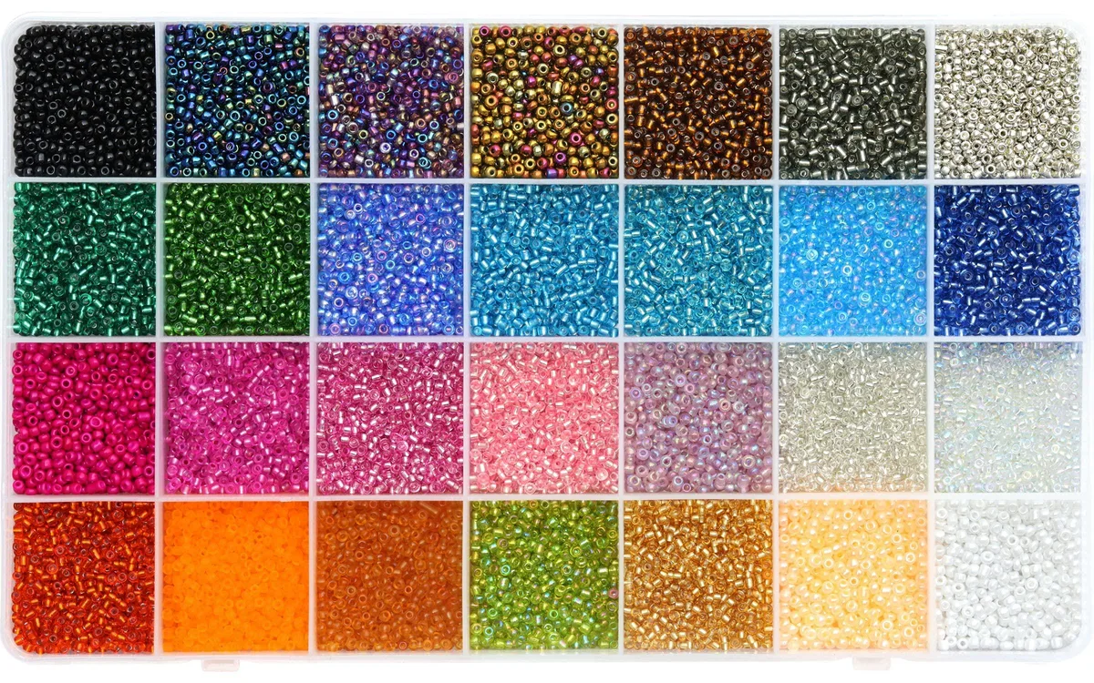  Ybxjges 24000Pcs 2mm Glass Seed Beads Kit 28 Colors — product photo