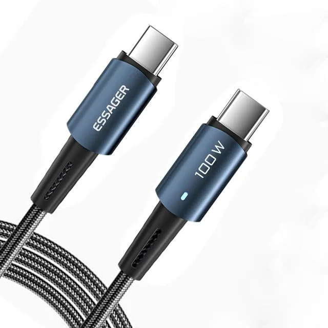 LUOM LUOM Essager CG100W USB-C Cable 100W 1-Pack 3.3ft Blue — product photo