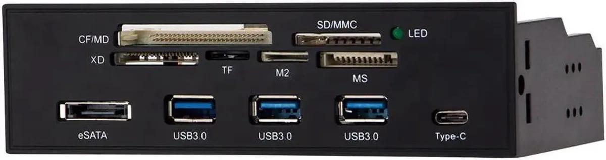 Vszerda Vszerda 5.25" Front Panel Card Reader USB 3.0 Type-C eSATA — product photo