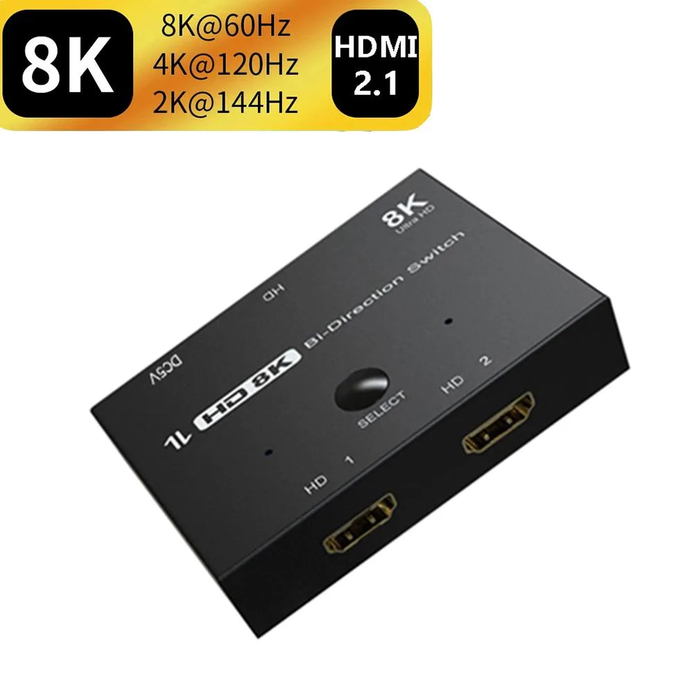ESTONE ESTONE F0301 HDMI 2.1 Switch/Splitter 4K 120Hz 8K 60Hz 2-Port Black — product photo
