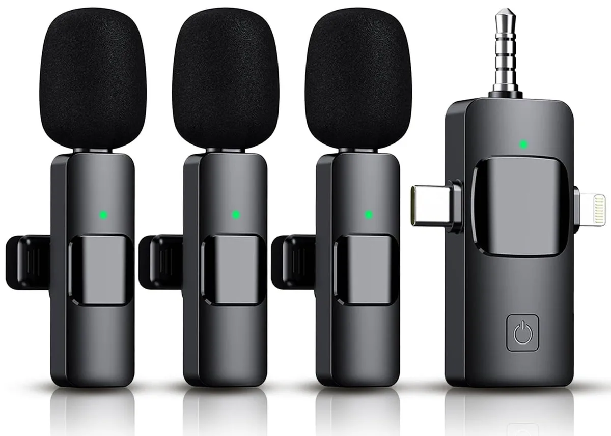 Akcswo M1 Wireless Lavalier Microphone 3 in 1 Black — product photo