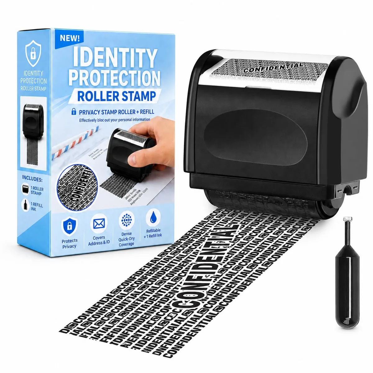  TONOS ID Roller Stamp 1PC + 1 Refill Ink — product photo