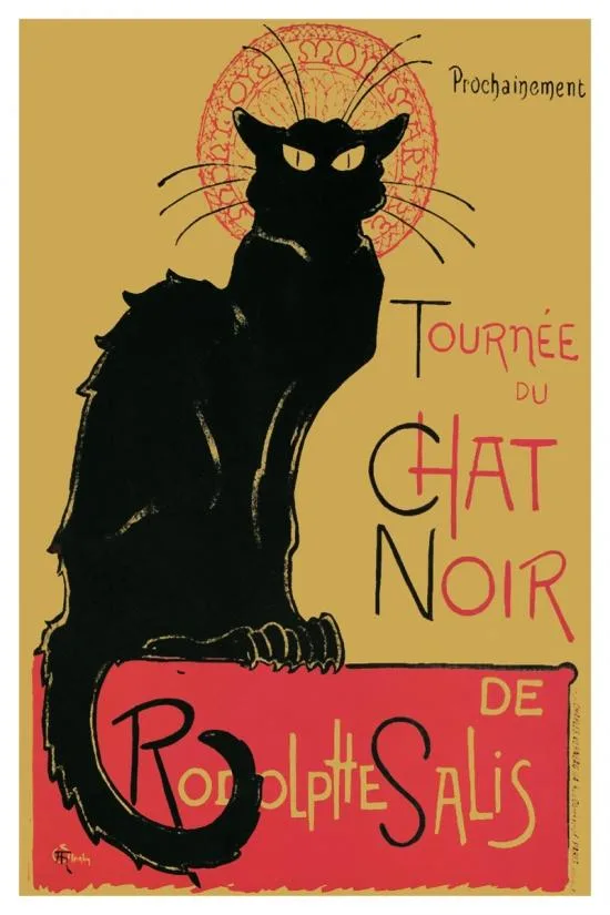 Black cat poster print 22 by 34 inches on heavy paper
