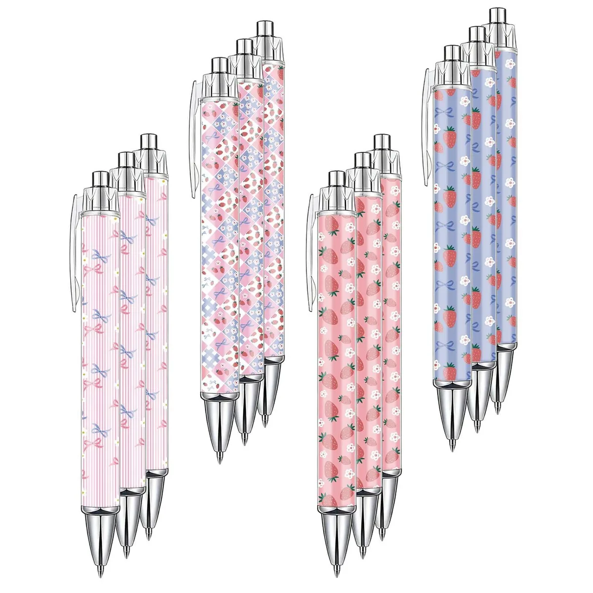  Misaidou ABL585 12 Strawberry Ballpoint Pens 1.0 mm illustration — product photo