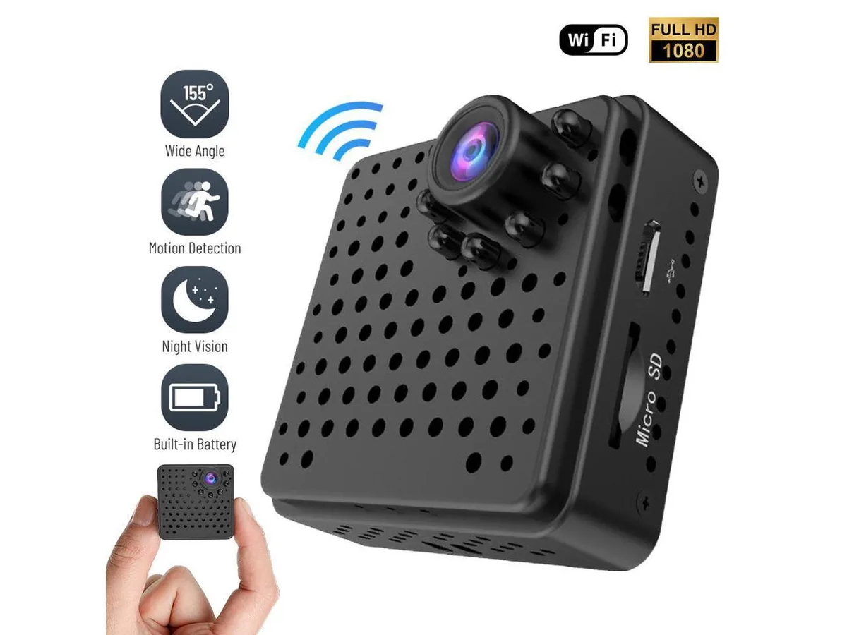 BONAEVER BONAEVER 1080P HD WiFi Spy Camera Mini DVR Night Vision Motion Detection 1150mAh 128G bag — product photo