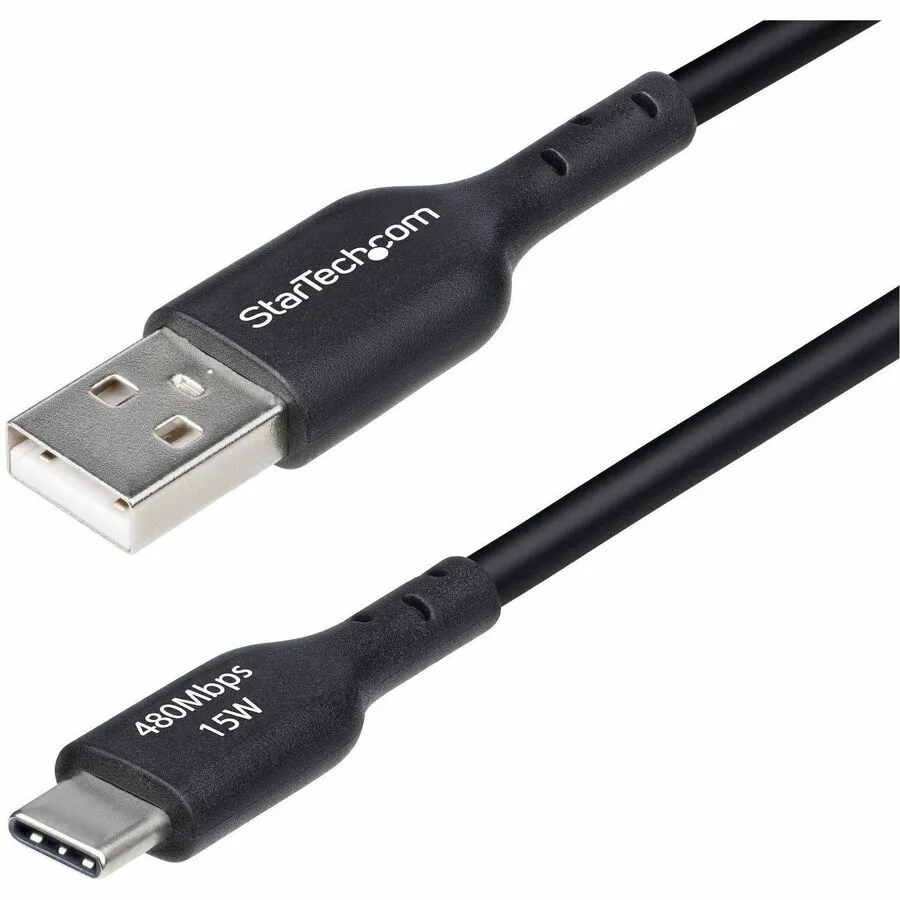STARTECH STARTECH USB2AC6INCHBK 15 cm USB-A to USB-C Cable 3 A USB 2.0 480 Mbps Black — product photo