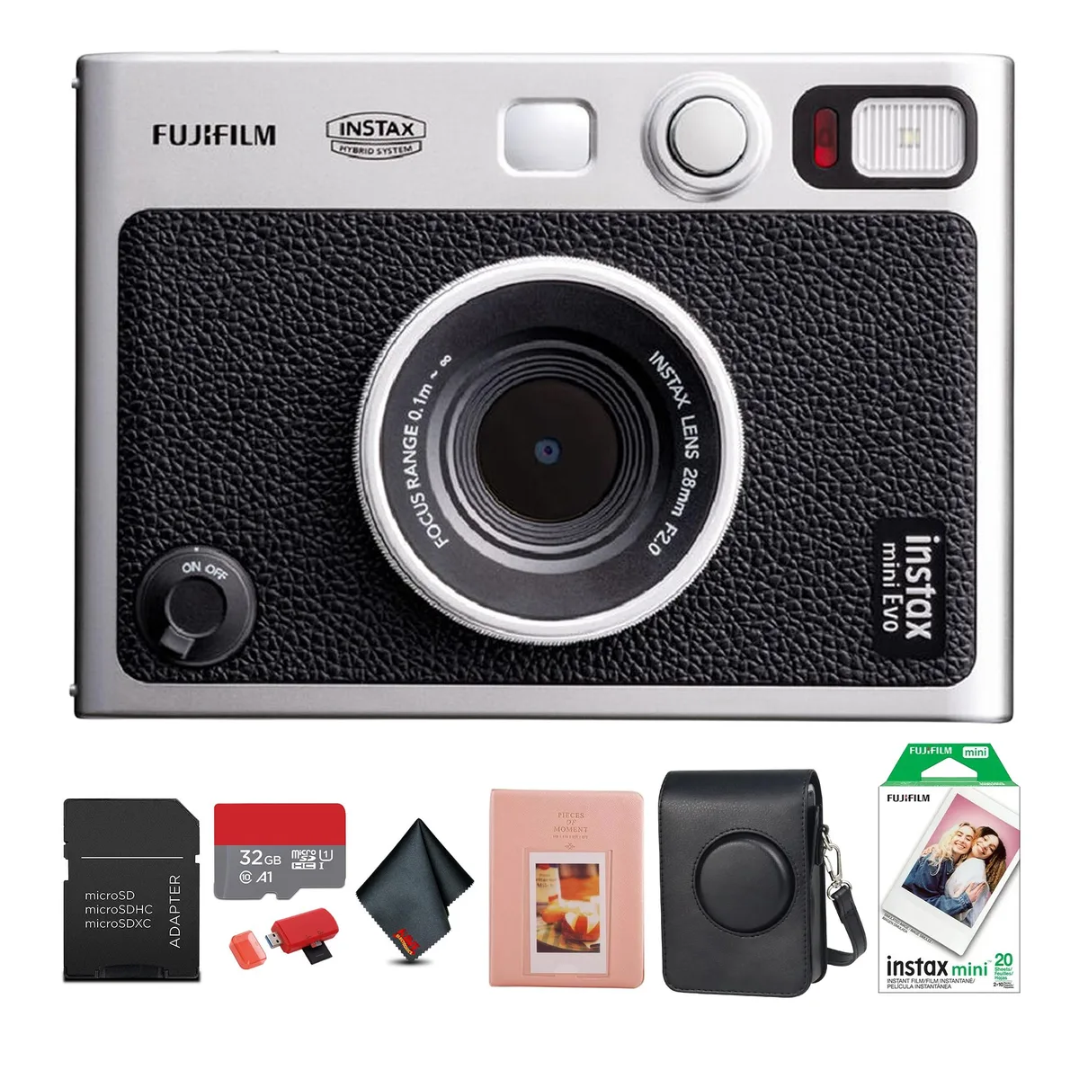 FUJIFILM FUJIFILM INSTAX Mini EVO Hybrid Instant Camera Black film camera — product photo