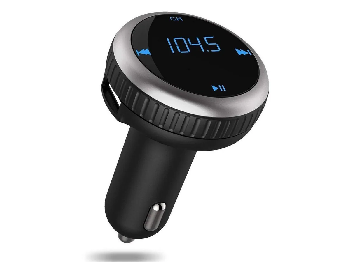 Werleo Werleo Bluetooth FM Transmitter Car Charger Smart Locator 12V 24V 2.1A Silver car electronics accessory — product photo