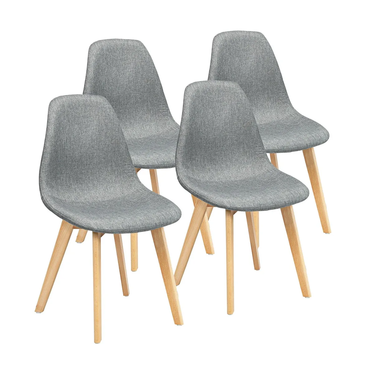SlickBlue SlickBlue 4-Piece Dining Chair Set Grey Wood Legs 20x18.5x33in — product photo