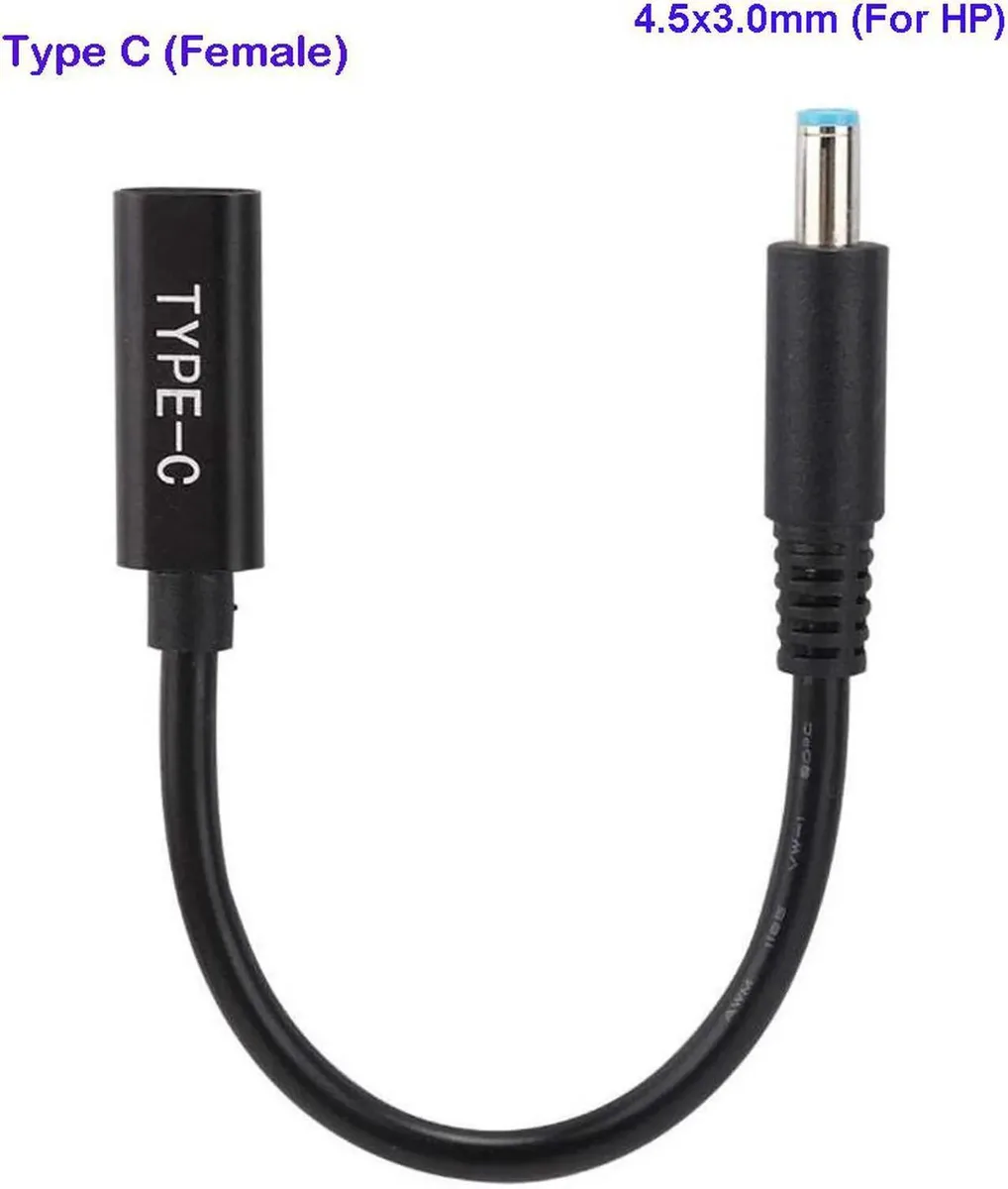 Lirealar Lirealar USB-C Female to HP 4.5x3.0mm DC Tip PD Converter Cable — product photo
