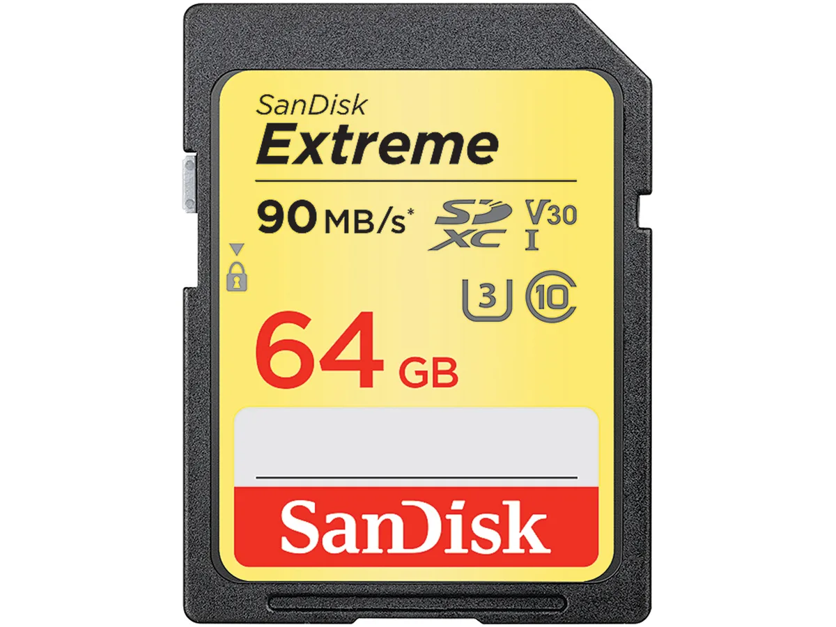 SanDisk SanDisk Extreme SDXC 64GB UHS-I U3 Class 10 90MB/s Memory Card (SDSDXVE-064G-GNCIN) — product photo