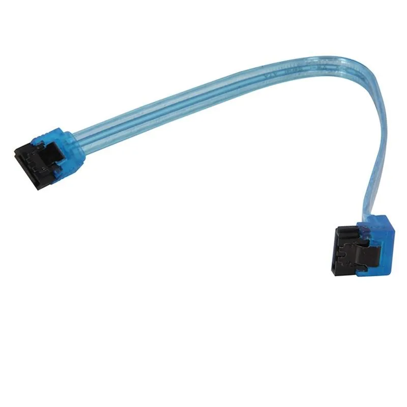 EN-Labs EN-Labs SATA10UVBL90 10 inch SATA III 90 to 180 degree latch cable UV Blue — product photo