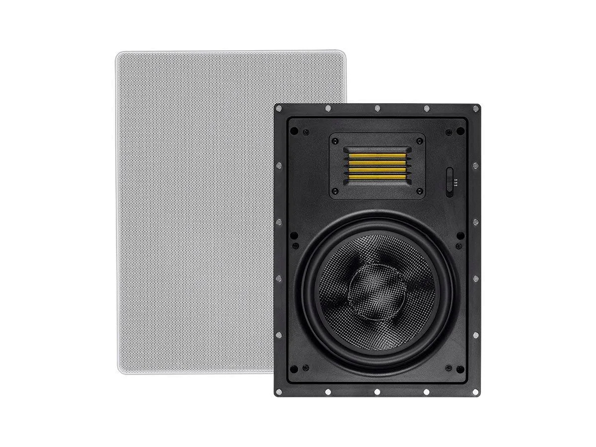Monoprice Inc. Monoprice Inc. 124433 2-Way Carbon Fiber In-Wall Speakers 8 Inch Pair Ribbon Tweeter Amber Series — product photo