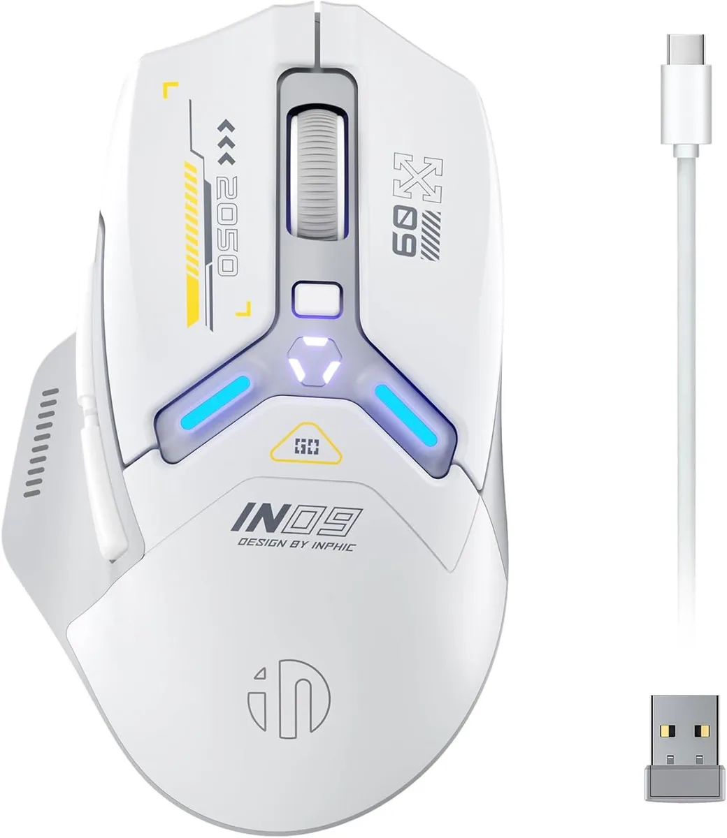 inphic inphic IN9 gaming mouse Grey 10000 DPI Tri-Mode Bluetooth 5.0 — product photo