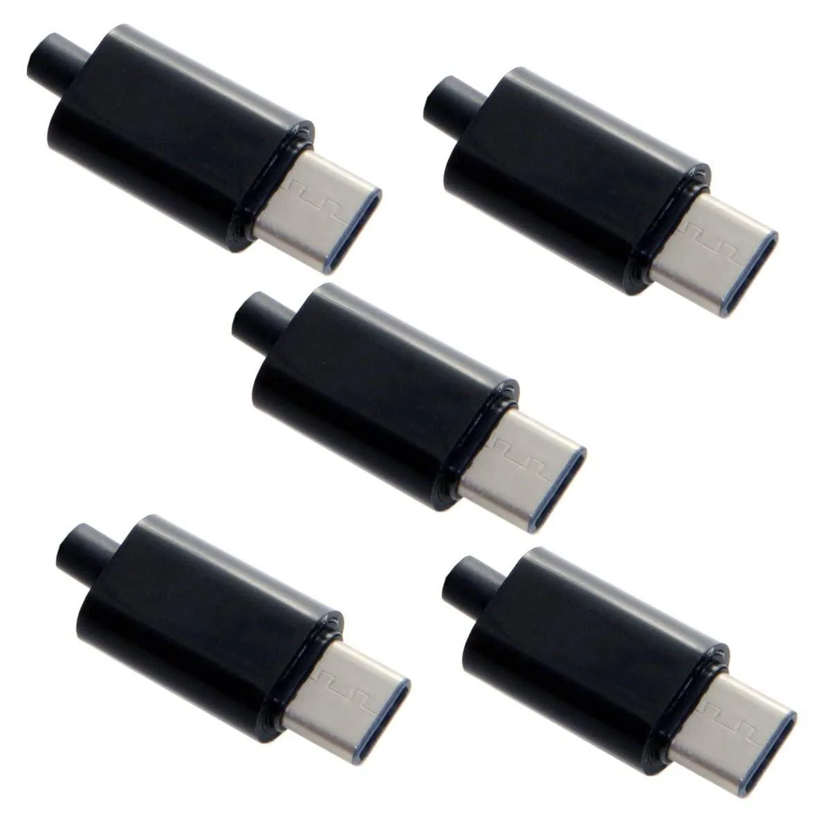 Fervit Fervit 5set 24pin USB 3.1 Type C Male Plug Connector SMT Black Housing Cover — product photo