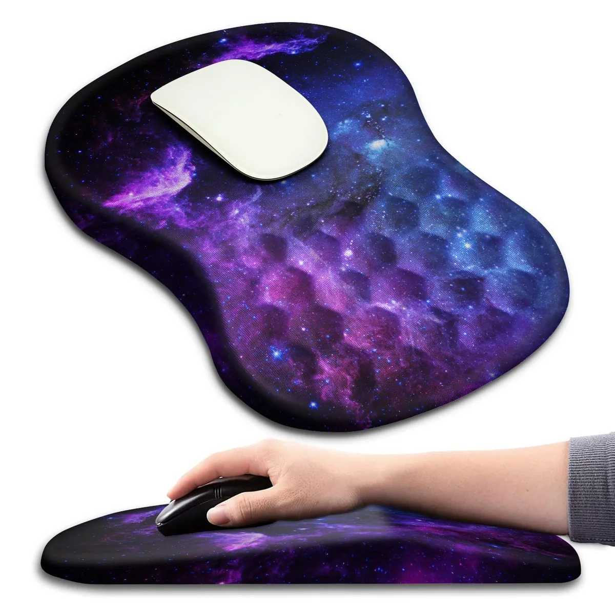  Hokafenle BY&amp;HK-Mousepad-T8A-018 Ergonomic Mouse Pad Wrist Support Galaxy 12x8 inch — product photo
