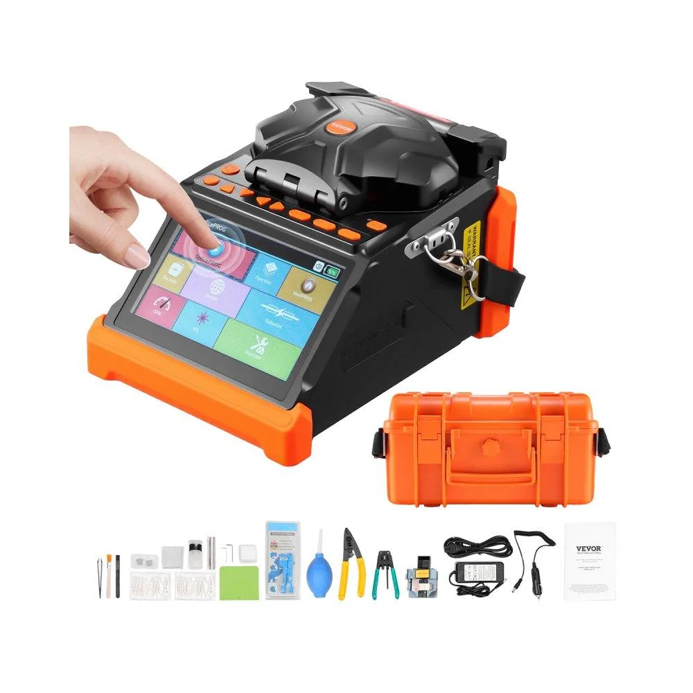 VEVOR VEVOR ALK-T8 Fiber Fusion Splicer 6 Motors 5" Touch Screen 7800mAh Battery — product photo