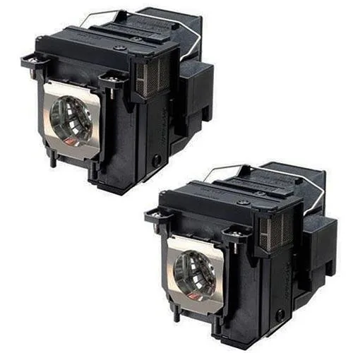 Two new replacement projector lamps in clear plastic bags