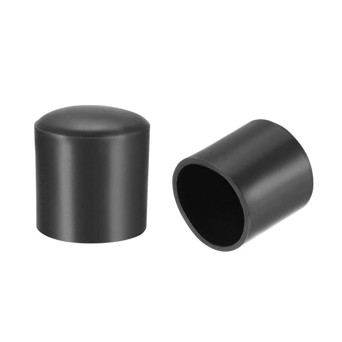 Ten black rubber chair leg caps 13mm inner diameter 17mm height outer diameter