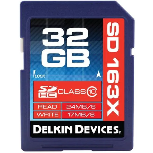 Delkin Delkin DDSD16332G-BT CRC 32GB SDHC Class 10 UHS-I U1 memory card — product photo