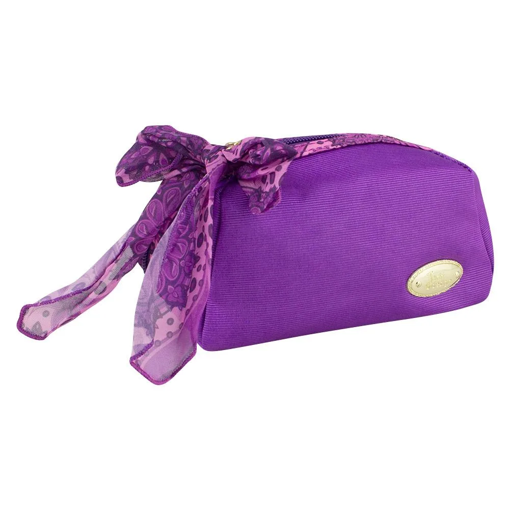Purple cosmetic pouch with Summer Bliss design