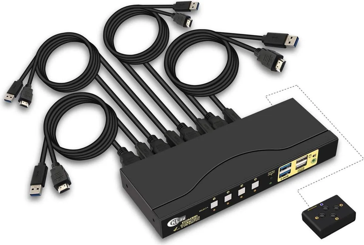 Vszerda Vszerda 4-Port HDMI KVM Switch USB 3.0 4K@60Hz 4:4:4 HDR10 — product photo