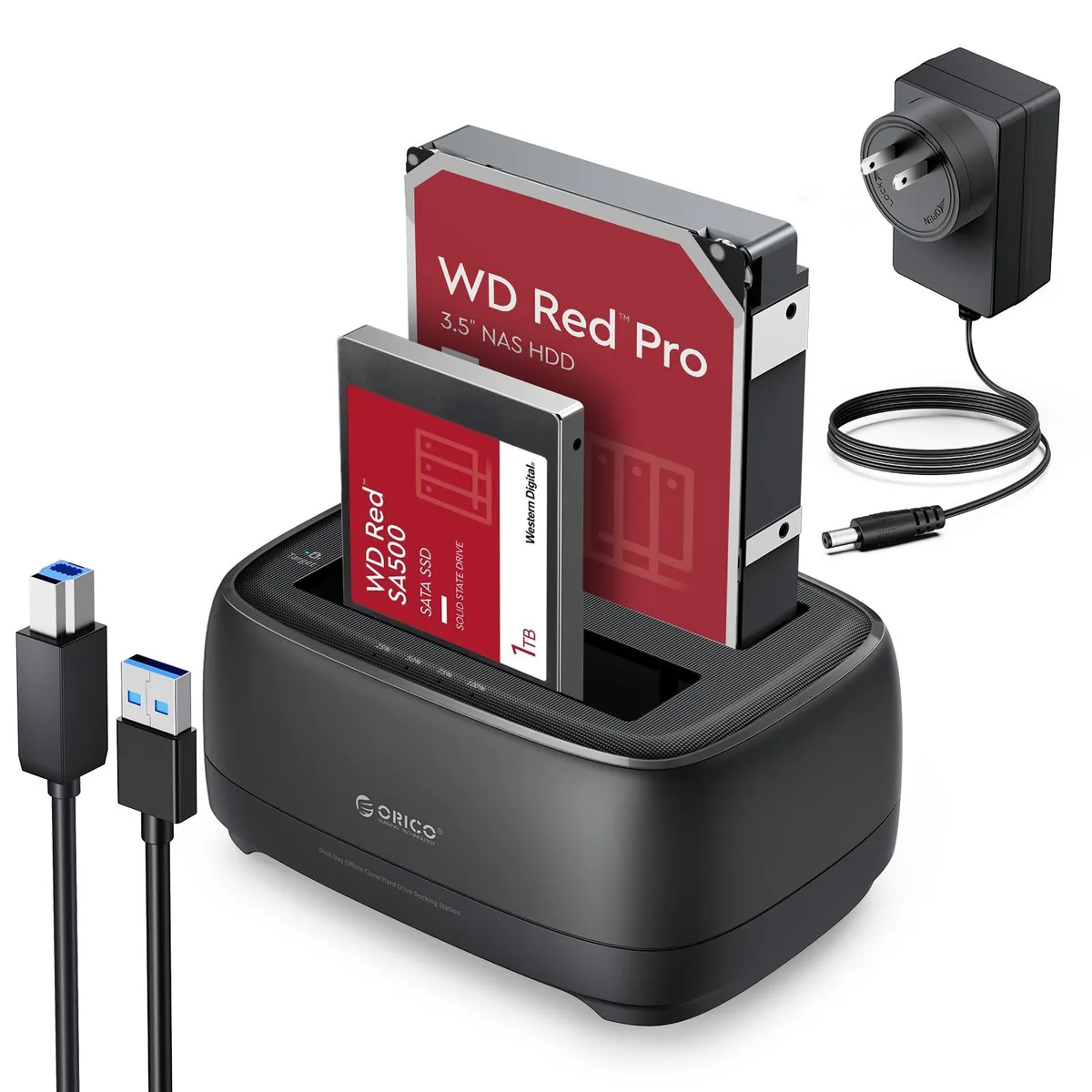 Orico Orico ORICO-DD28U3 dual-bay drive enclosure 2.5/3.5" USB 3.0 36TB — product photo