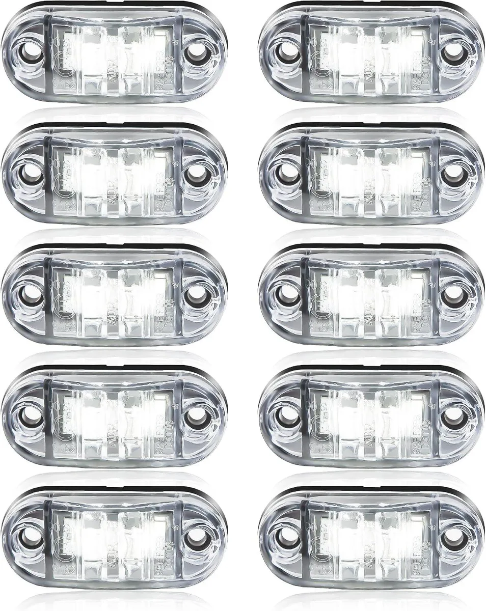 BFKK BFKK 10 Pack White DC12-24V IP68 Waterproof LED Trailer Lights Kit — product photo