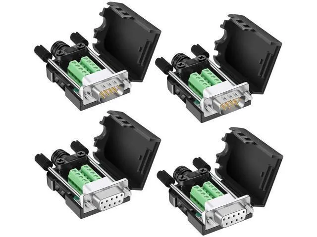 LORDWORLD LORDWORLD DB9 Solderless Connector 2Male+2Female 16mm Case — product photo