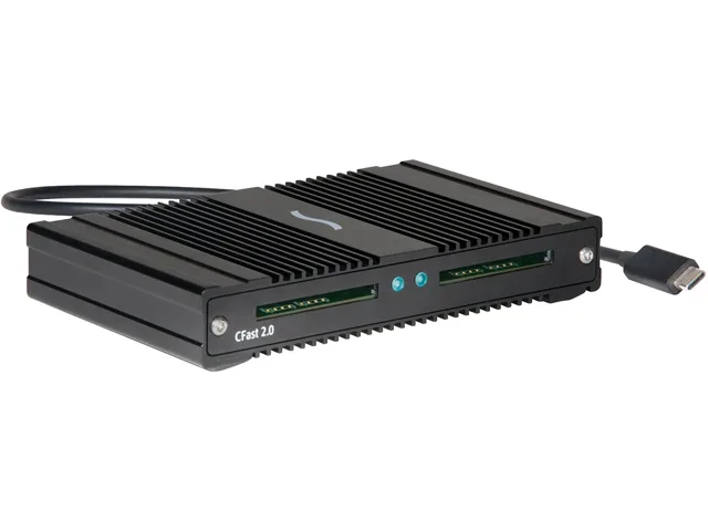 Sonnet Technologies Sonnet Technologies SF3-2CFST dual-slot CFast 2.0 card reader Thunderbolt 3 40Gbps .5m cable — product photo