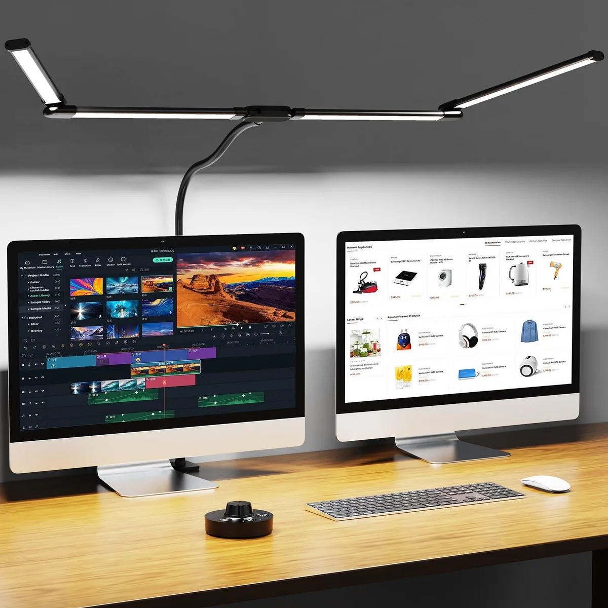 Aeropak LA-DL-8010A-16 24W 4-head desk lamp 10 modes 216 LED 61 in reach — product photo