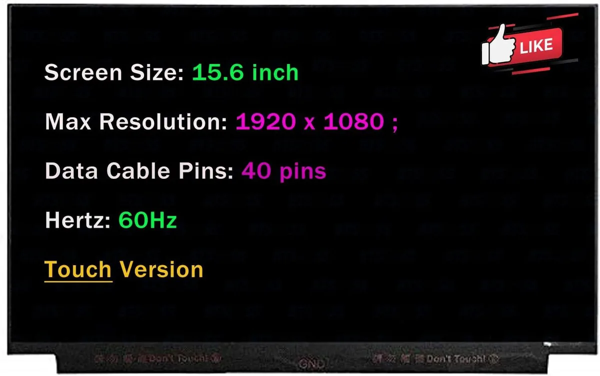 NUOLAISUN NUOLAISUN 15.6" FHD 1920x1080 60Hz 40-pin Touch Screen (Without Tabs) — product photo