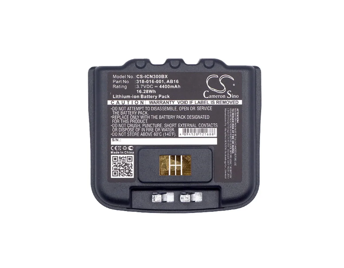 Rectangular lithium-ion battery pack with label showing 4400mAh 16.28Wh 3.7V
