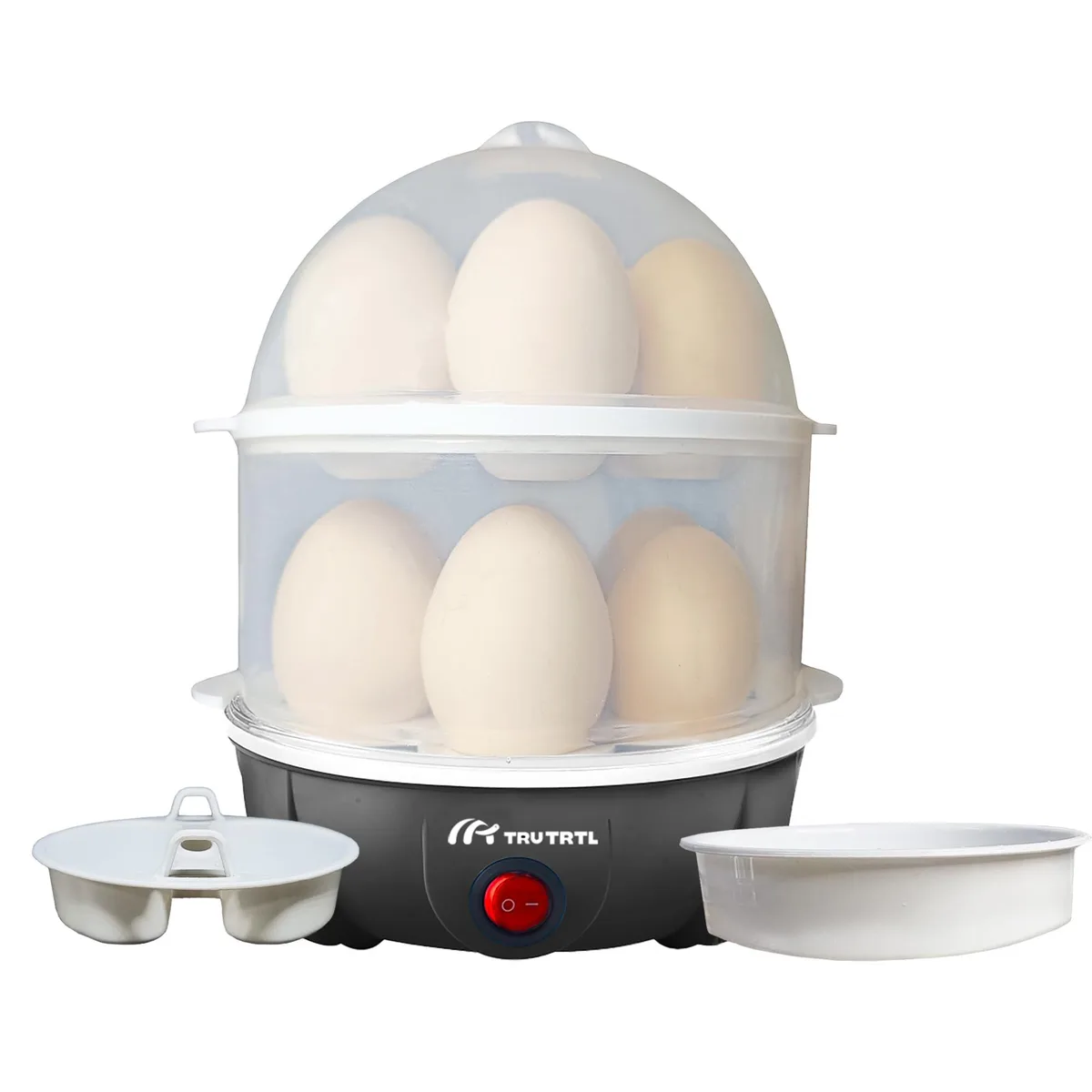 truTRTL 4-in-1 Electric Egg Cooker 14 Egg Royal Black Steamer — product photo