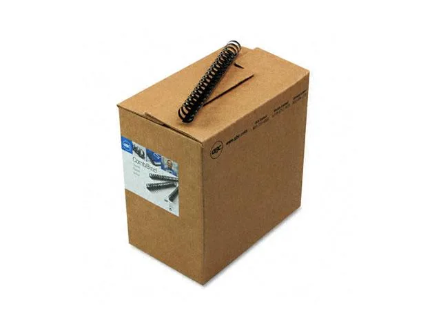Box of 100 black 19-ring plastic binding spines 1 inch diameter