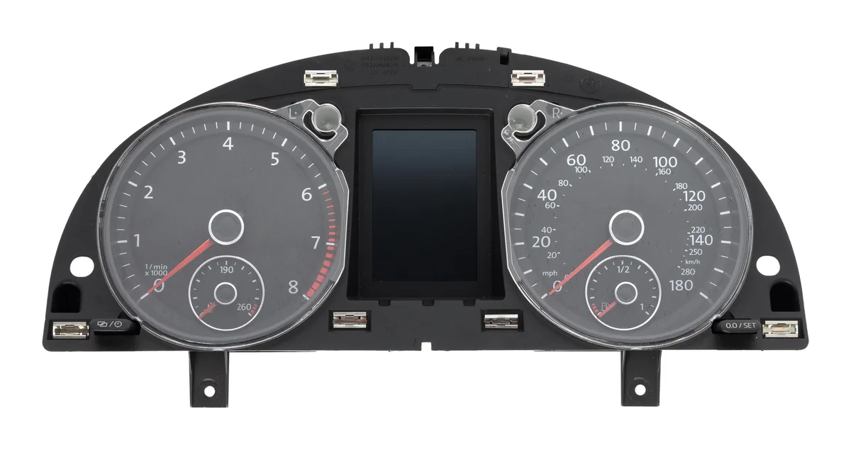 1 Factory Radio 1 Factory Radio 3C8920971E Speedometer Gauge Cluster 2014 Volkswagen CC — product photo