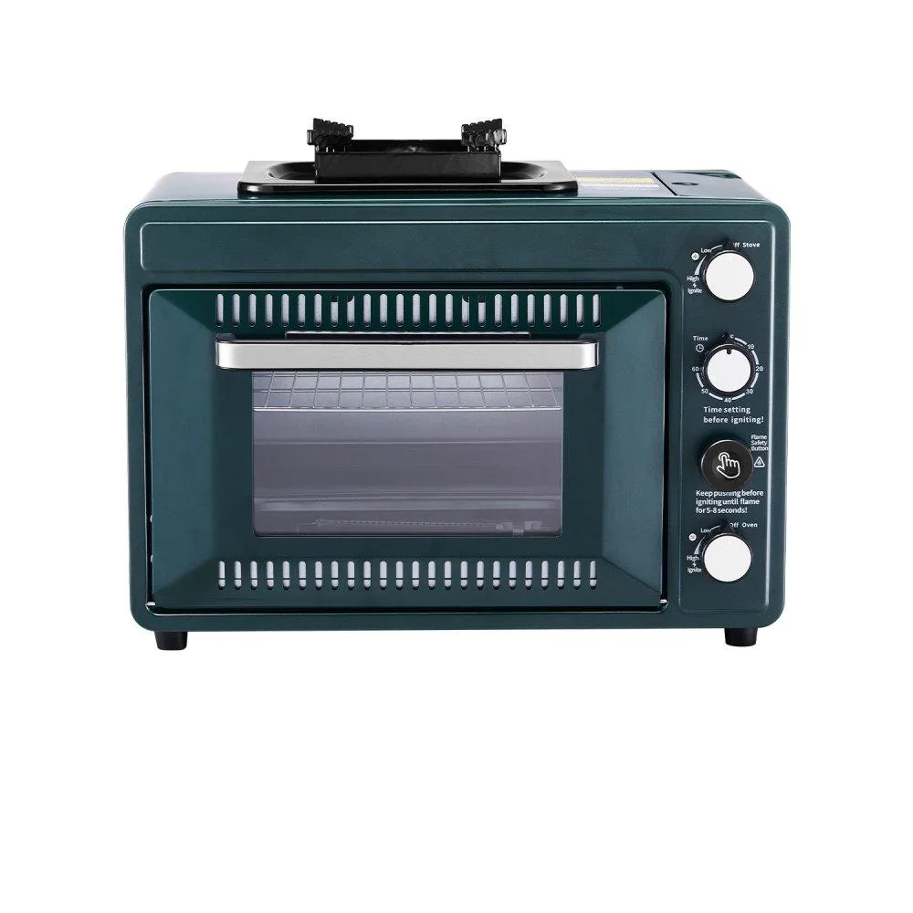 VEVOR VEVOR FD998 2-in-1 Portable Gas Camping Stove Oven Combo Dark Green — product photo