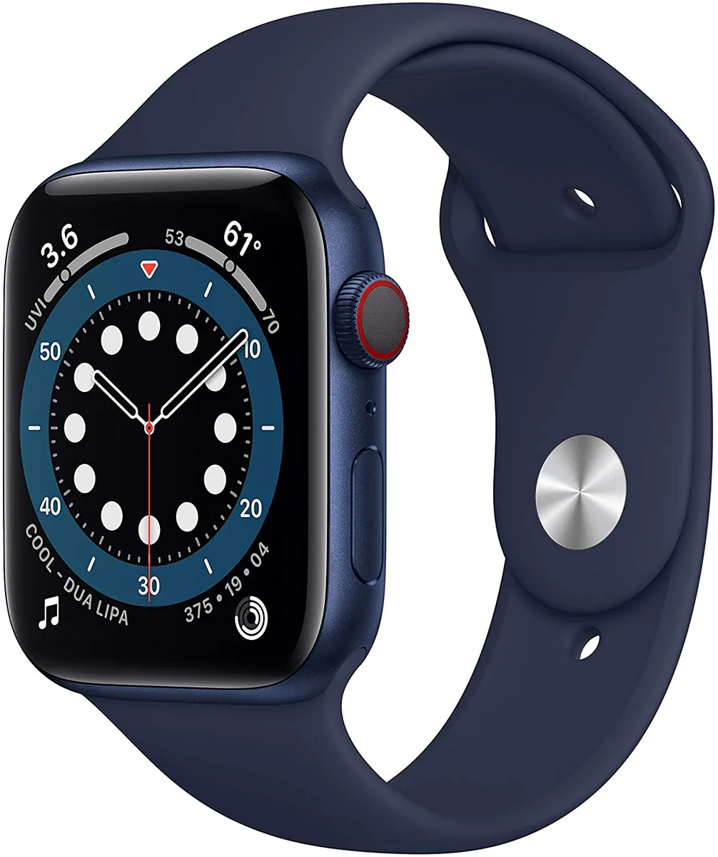Apple Apple Watch Series 6 44mm Blue Aluminum Deep Navy Sport Band GPS + Cellular 32GB — product photo