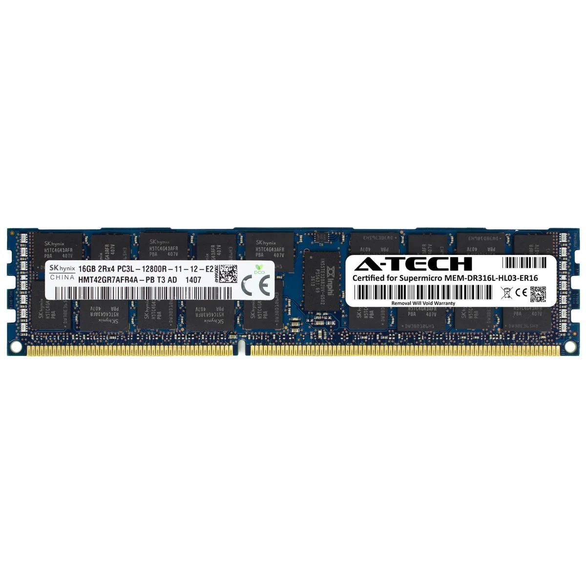 A-Tech A-Tech Supermicro Certified 16GB DDR3L 1600 2Rx4 ECC RDIMM — product photo