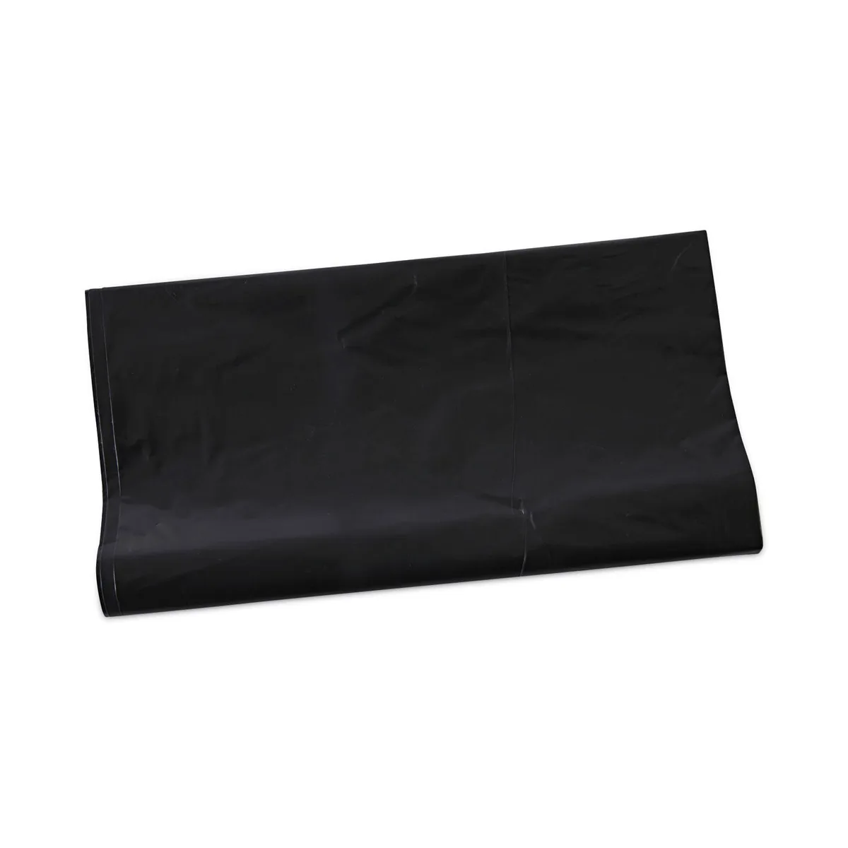 Carton of 100 flat-folded black 56-gallon industrial can liners