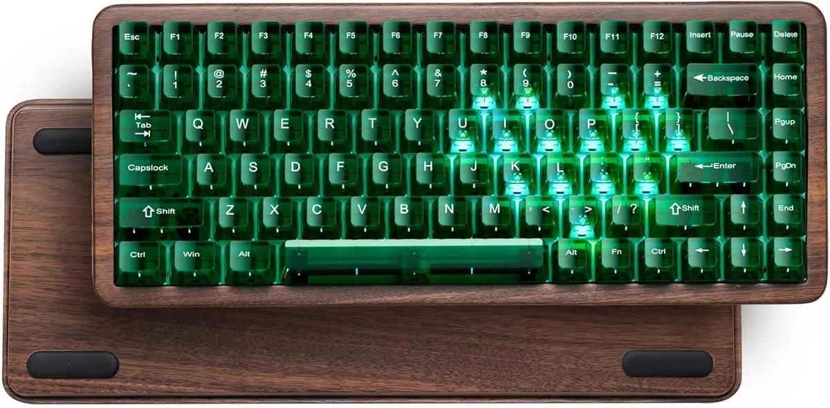 TUKO TUKO WD75 V2 75% Walnut Wood Gaming Keyboard 8000mAh — product photo