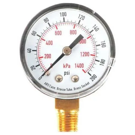 Value Brand Value Brand Pressure Gauge 0 to 200 psi 2 in dial 1/4 in — product photo