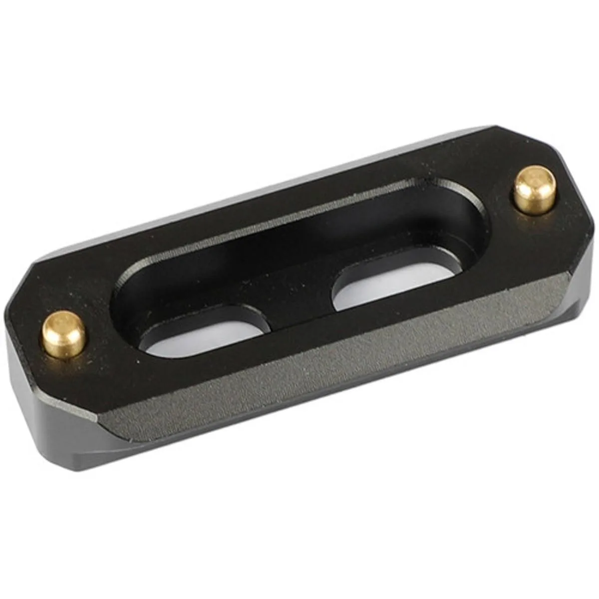 Black anodised aluminium NATO rail, 1.96 inches long, spring-loaded pins, 1/4"-20 screw thread