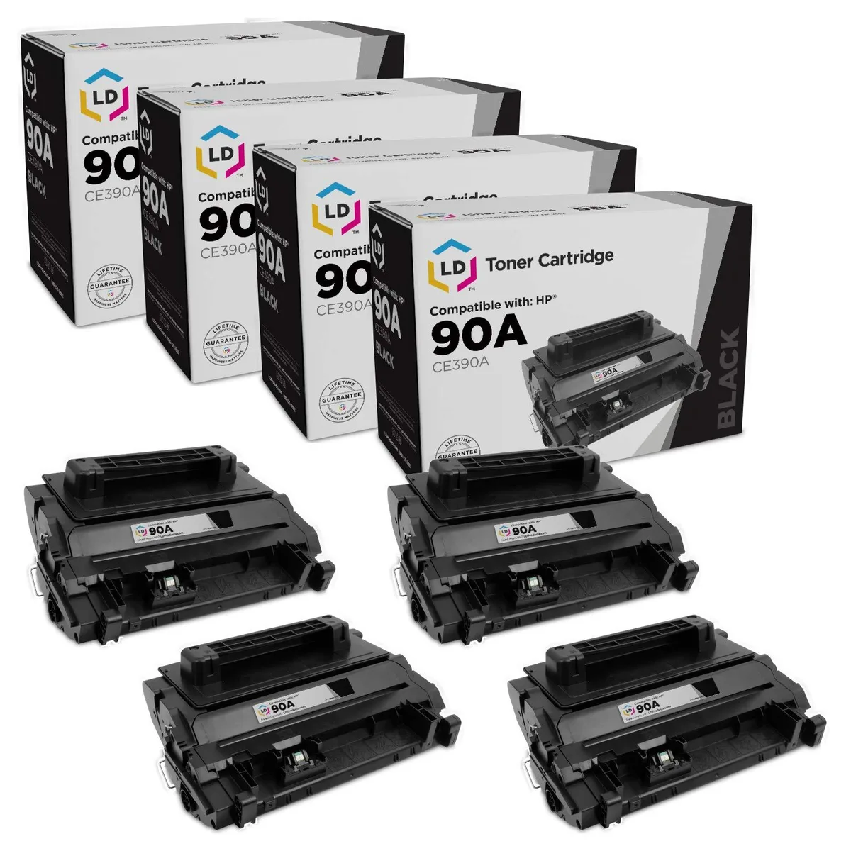 LD Products LD Products Compatible Toner Cartridge HP 90A CE390A Black 4-Pack — product photo
