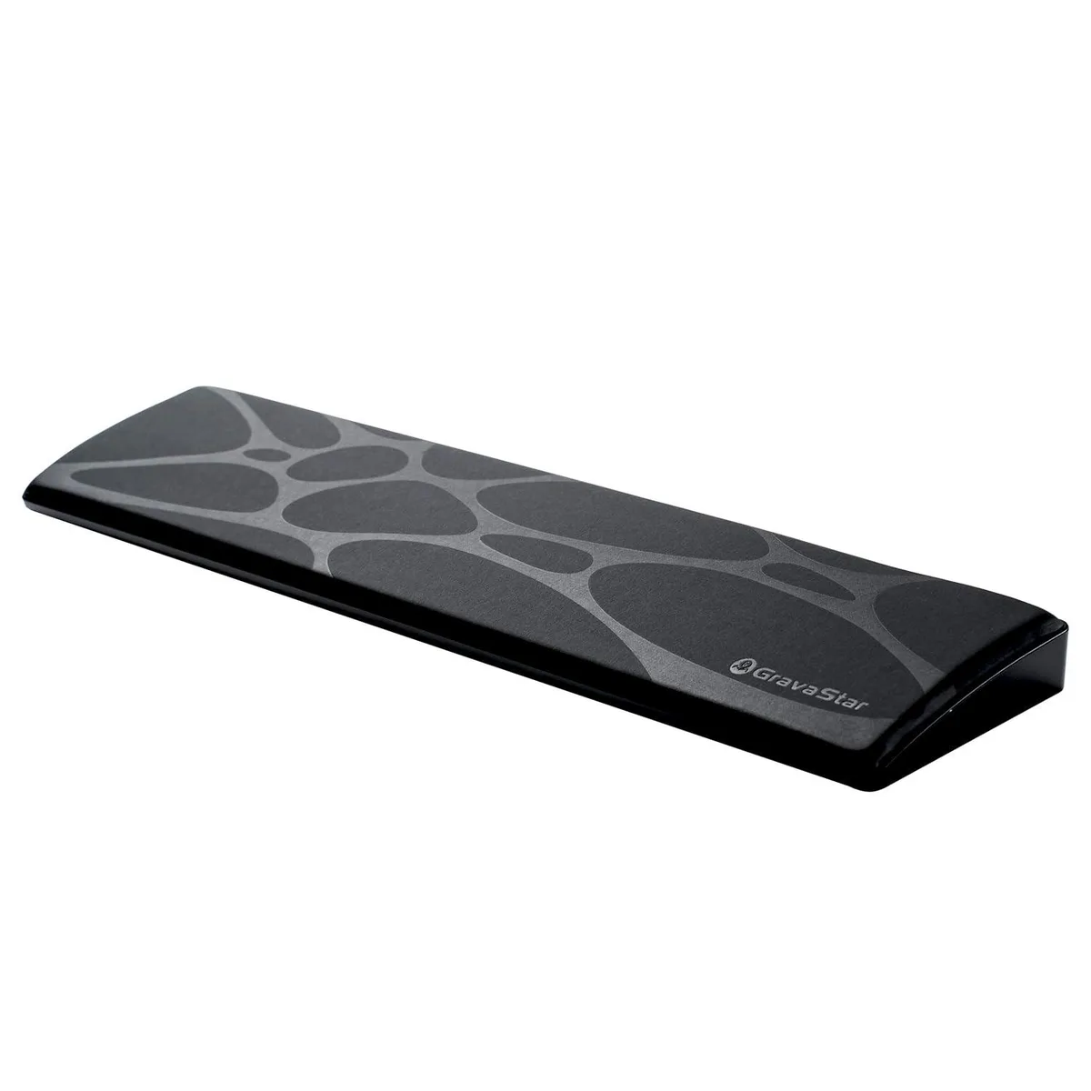 Black wrist rest for 75% keyboard, leather surface, ABS base, 325 × 72 × 20 mm