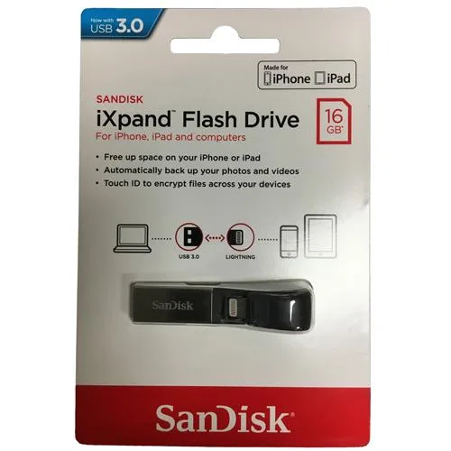 SanDisk SanDisk SDIX30N-016G 16GB USB 3.0 Flash Drive Silver/Black — product photo
