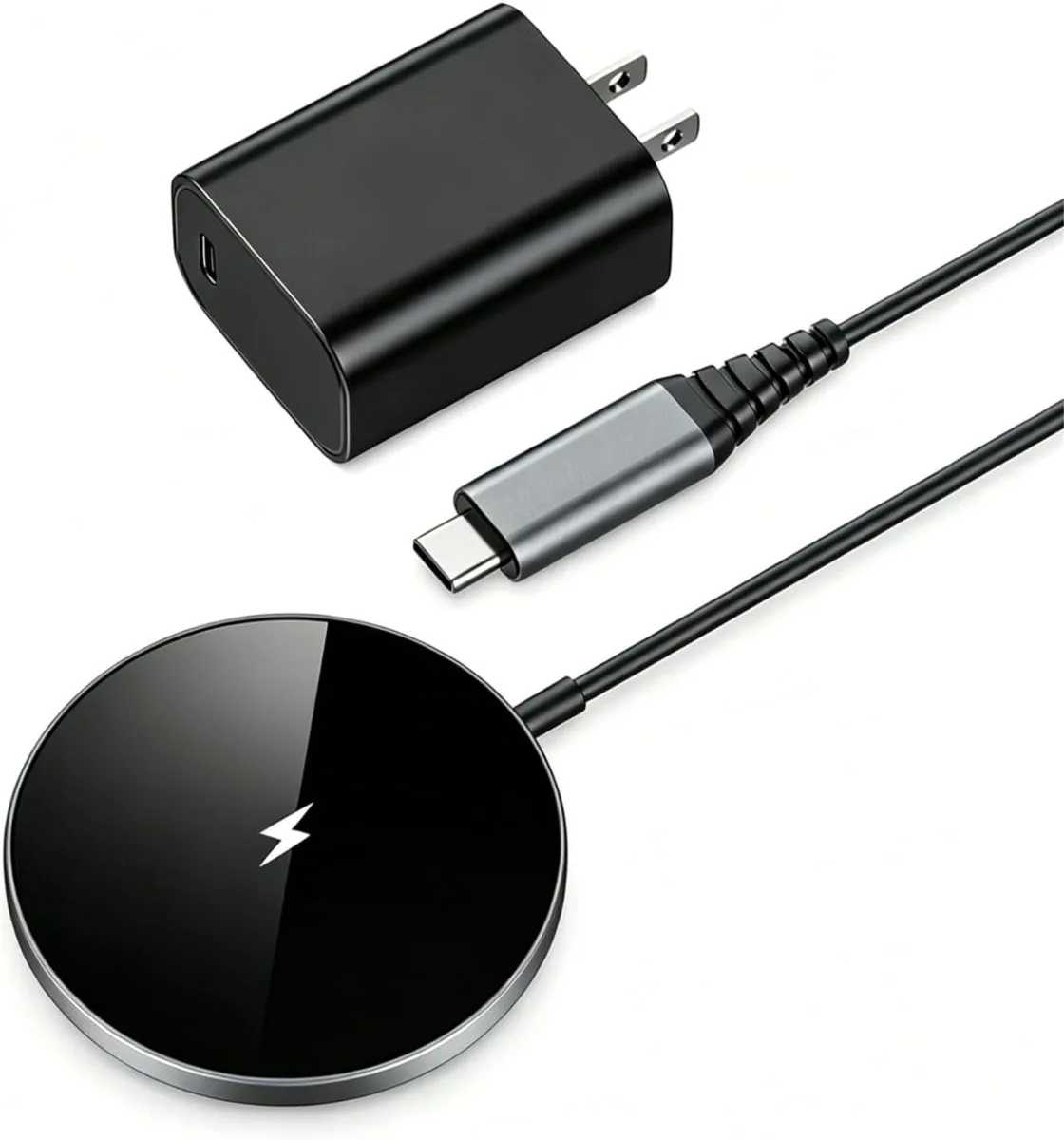 Luisport Luisport Magnetic Wireless Charger Pad 20W PD Adapter 1.2m Cable Black — product photo