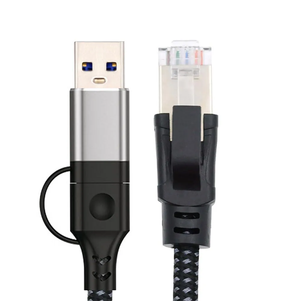 Vszerda Vszerda USB-A &amp; USB-C to RJ45 Ethernet Cable 120cm 1000Mbps AX88179 — product photo