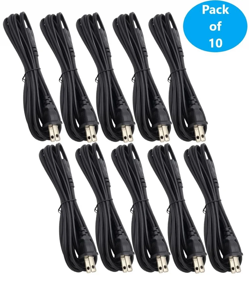 Ten black figure-8 power cords coiled together