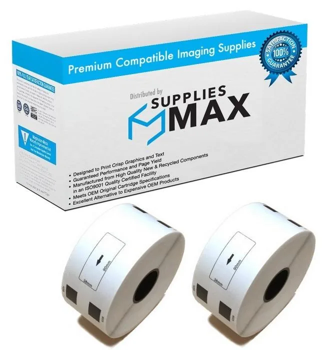 SuppliesMax SuppliesMax DK-1208 2-Pack White Label Tape 400 Pages — product photo